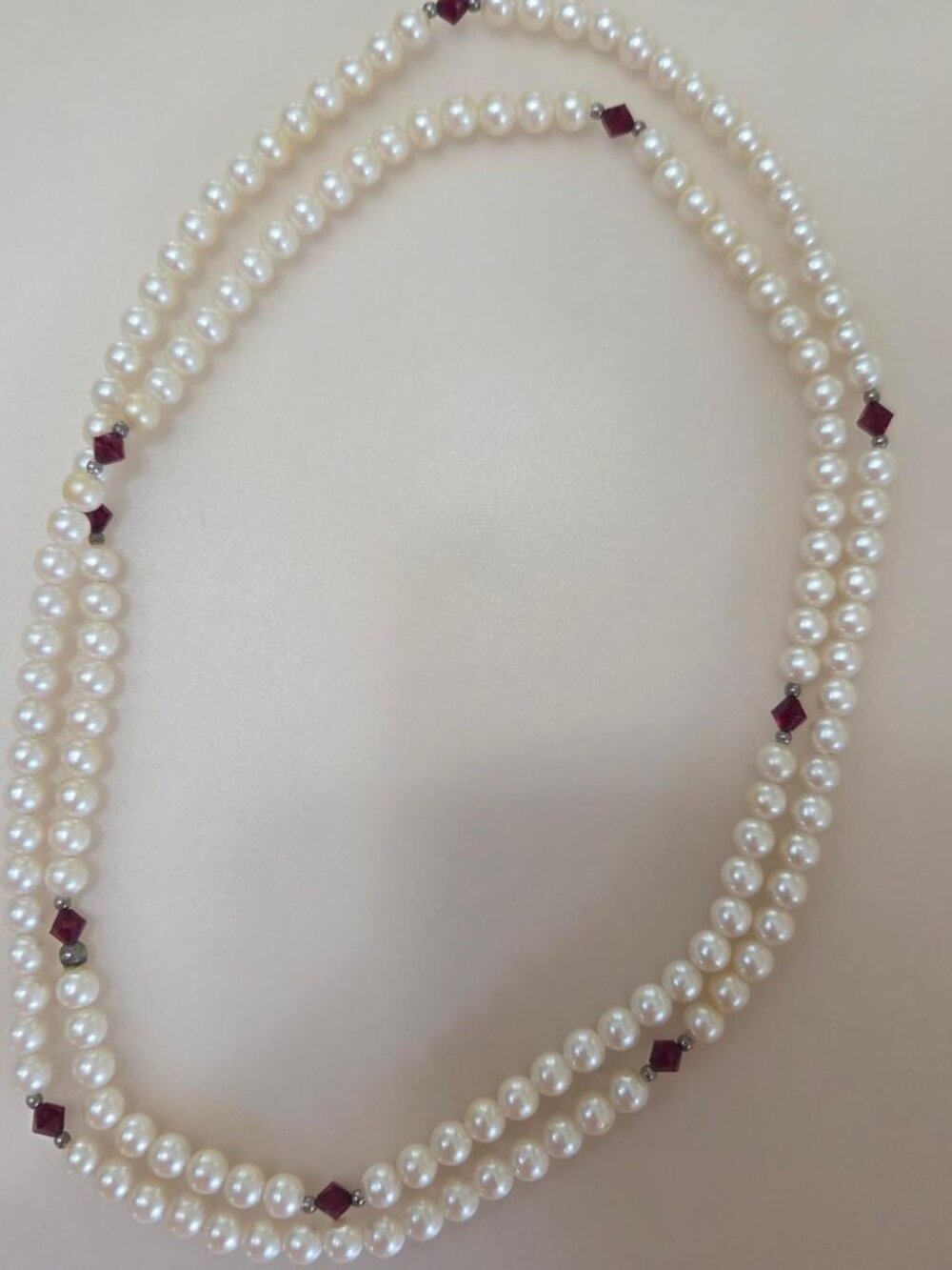 Vintage Long Faux Pearl Necklace
